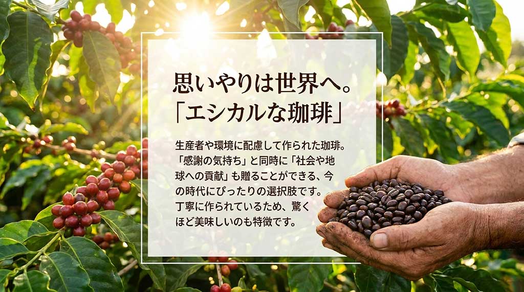 生産者や環境に配慮して作られたサステナブルなコーヒーギフトの社会貢献性についての解説