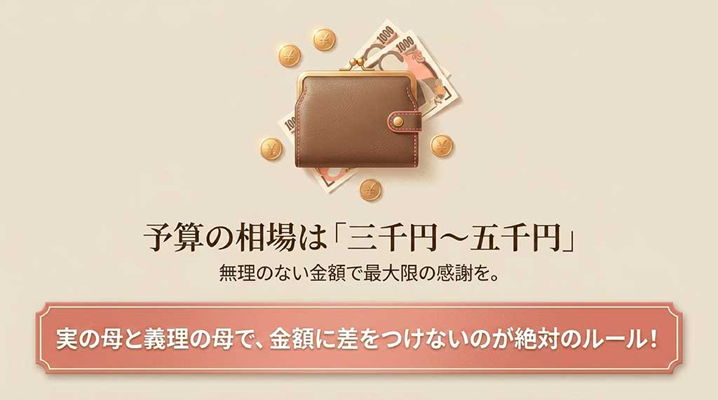 母の日の平均予算3,000円から5,000円と実母・義母の金額ルール