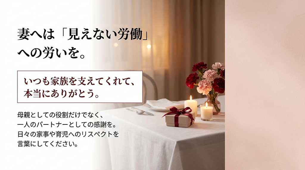 母親としての役割だけでなく、パートナーへのリスペクトと日々の感謝を言葉にするポイント
