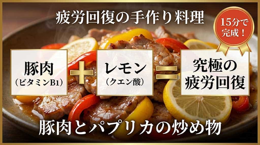 ビタミンB1の豚肉とクエン酸のレモンを使った疲労回復メニューの紹介